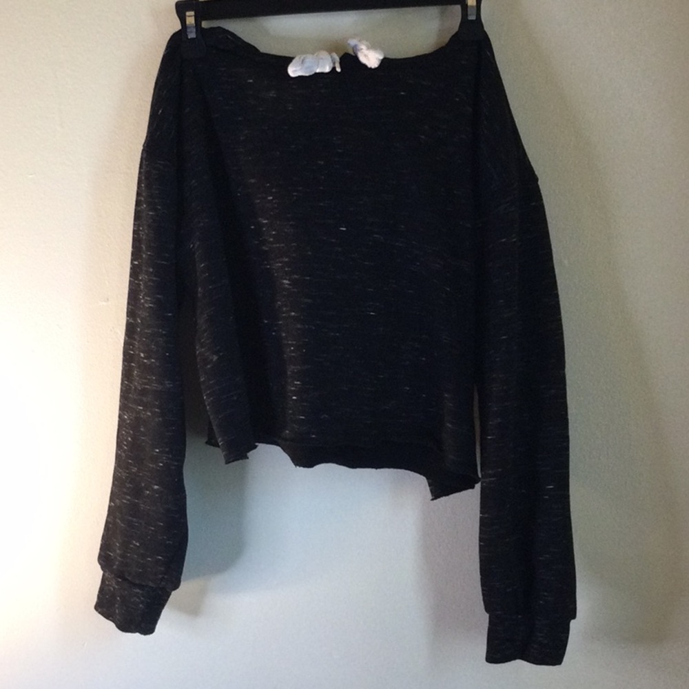 Women's Black Crop Hoodie